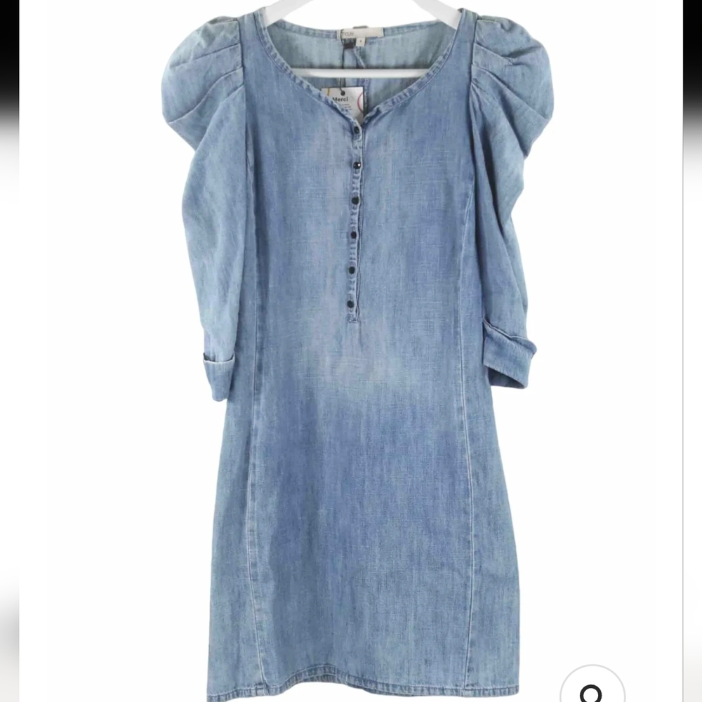 Maje Light Blue Denim Midi Dress